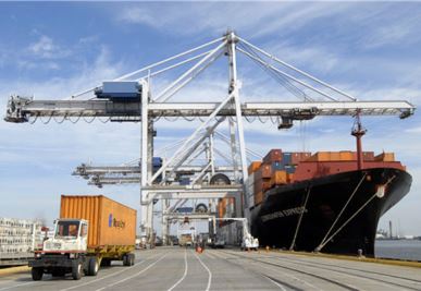 Vận chuyển đến bờ tàu container